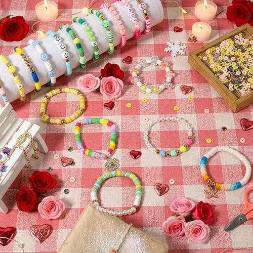 18000 Pcs Clay Beads Bracelet Making Kit 6 Boxes 96 Colors Friendship Jewelry Making kit Polymer Set with 1000 Letter Beads and 850 Charms Crafts thumbnail 9