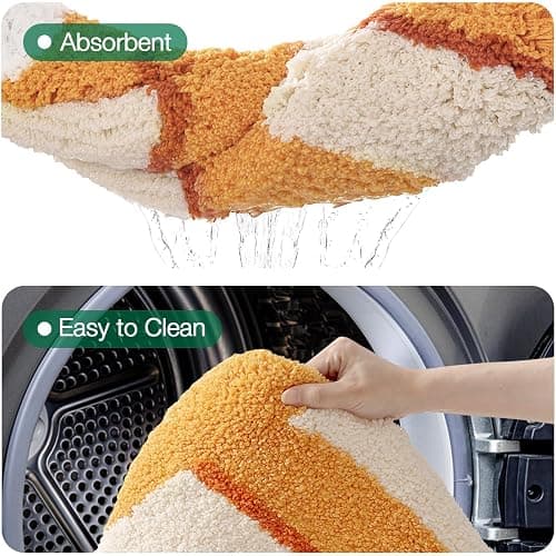 LUMI Cute Animal Bathroom Rugs, Plush Absorbent Bath Mats for Bathroom, Non-Slip Backing Washable Bath Mat, Ideal for Shower Sink Bathtub Room Decor, 20"x35", Clownfish thumbnail 7