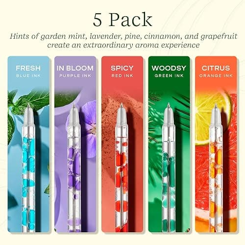 Lifelines Scented Lava Gel Pen Set, 5-Pack (Multi-Color) - 0.5mm Colored Gel Pens Infused with Scented Essential Oil Blends & Mesmerizing Lava - School Supplies for College Kids & Adults thumbnail 4