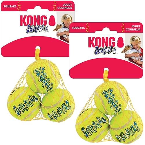 KONG - Squeakair Ball - Dog Toy Premium Squeak Tennis Ball, Gentle on Teeth (Small (6 Pack)) - Image 1