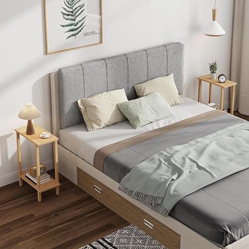 TUTOTAK Small Side Table, Narrow End Table, Skinny Sofa Table, Slim Nightstand, Couch Table, Living Room, Bed Room, Natural TB01BN062 thumbnail 6