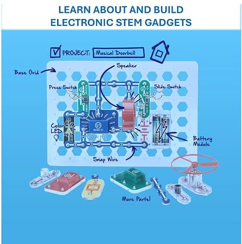 Snap Circuits Jr. SC-100 Electronics Exploration Kit, Over 100 Projects, Full Color Project Manual, 28 Parts, STEM Educational Toy for Kids 8 + thumbnail 5
