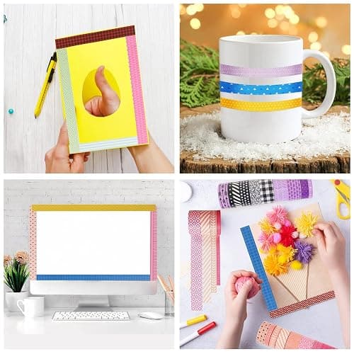 KEVIN&SASA CRAFTS 50 Rolls Washi Tape Set | Decorative Adhesive Tape, For Scrapbook, Arts & Crafts, Journals, and Planners, Each Roll 5yd, Total 250yd thumbnail 5