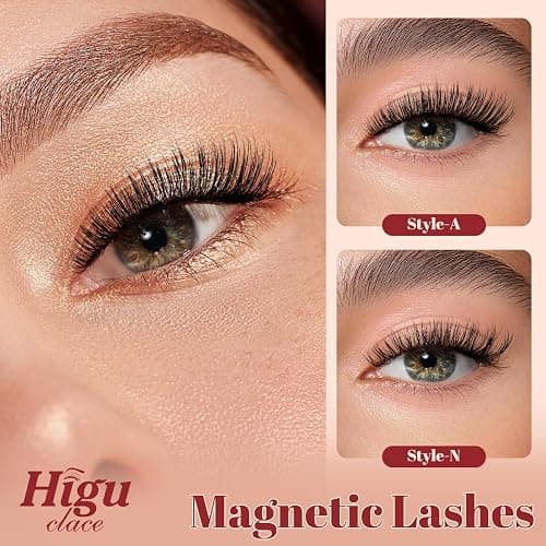 Higu clace Magnetic Eyelashes 1 Pair Reusable Magnetic Lashes With applicator, Magnetic Eyelashes Natural Look, No Glue Needed(XTY-A) thumbnail 5