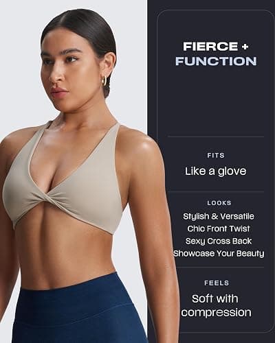 Aoxjox Women's Workout Sports Bras Fitness Sienna Low Impact Bra Yoga Crop Tank thumbnail 4
