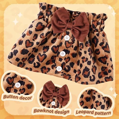 BABESIDE 6-Piece Reborn Baby Doll Clothes Set for 17-22 Inch Dolls | Baby Doll Clothes with Leopard Dress, Headband, Coat, Reusable Doll Diaper and Socks,Pretend Play Gift for Birthday thumbnail 4