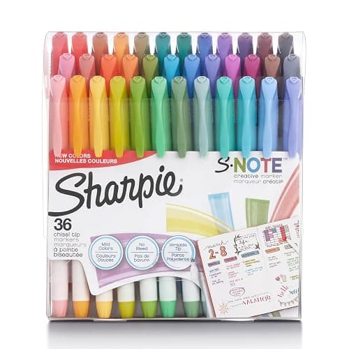 Sharpie S-Note Chisel Tip Pastel Markers & Highlighters, Assorted Colors Markers Set, Back to School Supplies & Teacher Essentials, Bulk 36 Pack - Image 1