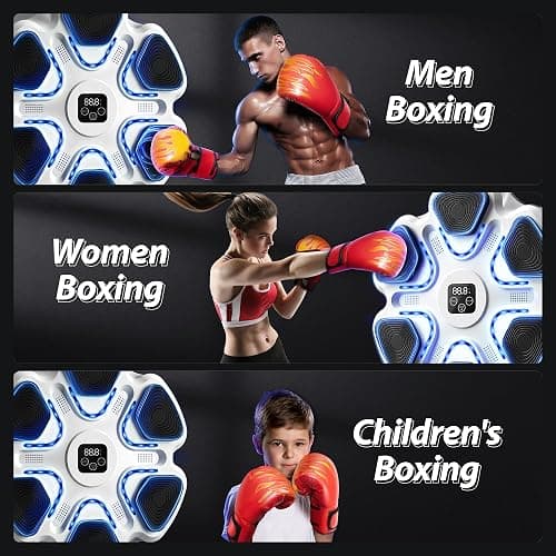 SPIEEK Music Boxing Machine, Boxing Machine Wall Mounted Music with Gloves, Electronic Boxing Target for Adults, Smart Boxing Training Equipment, Boxing Machine for Home and Gym thumbnail 6