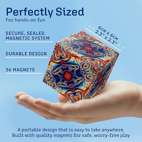 Shashibo Shape Shifting Box - Award-Winning Fidget Toy w/ 36 Rare Earth Magnets - Fidget Cube Transforms Into Over 100 Shapes, Sensory Toy Gift for Kids, Teens, and Adults (Spaced Out) thumbnail 5