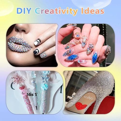 Yenamo 40 Colors Jelly Rhinestones for Bedazzling, 3mm 40000Pcs Multicolor Resin Flatback Gems for Diamond Art, Bedazzler Kit with 3Pcs 10ml B7000 Jewelry Glue for Crafting Book Shoes Nail Art thumbnail 5