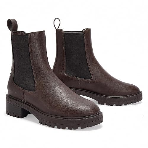 CosyFever Women's Chelsea Boots Ankle Booties With low Heel pull on For 2025 Fall Winter thumbnail 4