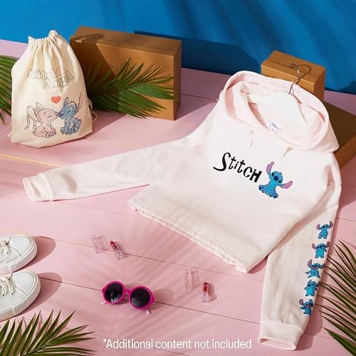 Disney Stitch Hoodie for Girls - Cropped Sweatshirt Fashion Top for Girls and Teenagers 7-14 Years - Stitch Gifts thumbnail 2