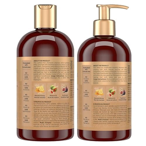 Shea Moisture Manuka Honey and Mafura Oil Shampoo and Conditioner For Extra Dry, Damaged Hair Formulated Without Sulfates, Silicones, Parabens, Phthalates, Mineral Oil or Petrolatum, 384ml (2-Pack) thumbnail 2