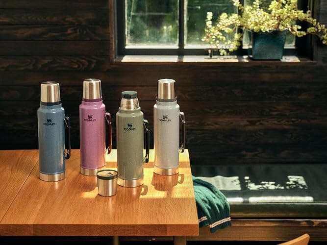 Stanley Classic Legendary Vacuum Bottle 1.5 qt | Wide Mouth with Leakproof Cup Lid | Keep Drinks Hot or Cold | Packable for Travel | Insulated Stainless Steel Thermos | BPA-Free | Hammertone Lilac thumbnail 2