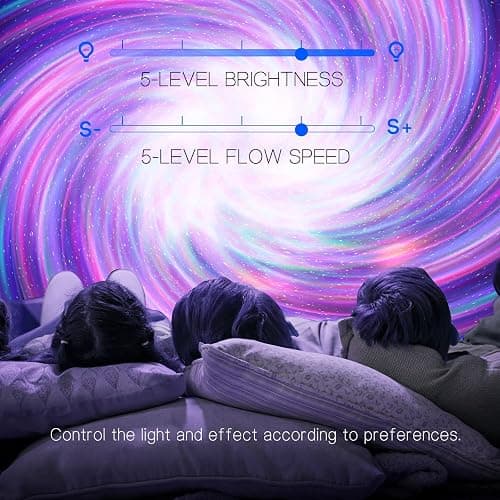 Northern Galaxy Light Aurora Projector with 33 Light Effects, Night Lights LED Star Projector for Bedroom Nebula Lamp, Remote Control, White Noises, Bluetooth Speaker for Parties, Jet Black thumbnail 6