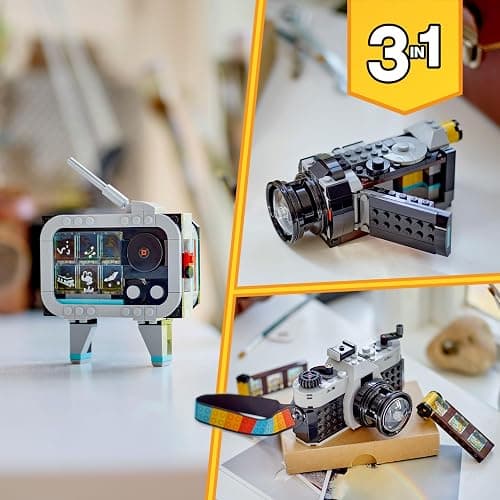 LEGO Creator 3in1 Retro Camera Toy to Video Camera to TV Set, Kids' Desk Decoration or Bedroom Accessories, Photography Gifts for Girls and Boys Aged 8 Plus Years Old Who Enjoy Creative Play 31147 thumbnail 7