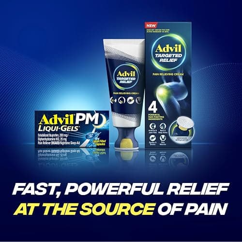 Advil PM Liqui-Gels Pain Reliever and Nighttime Sleep Aid, Pain Medicine with Ibuprofen for Pain Relief and Diphenhydramine HCL for a Sleep Aid - 40 Liquid Filled Capsules - Back to College - Liqui Gels thumbnail 9