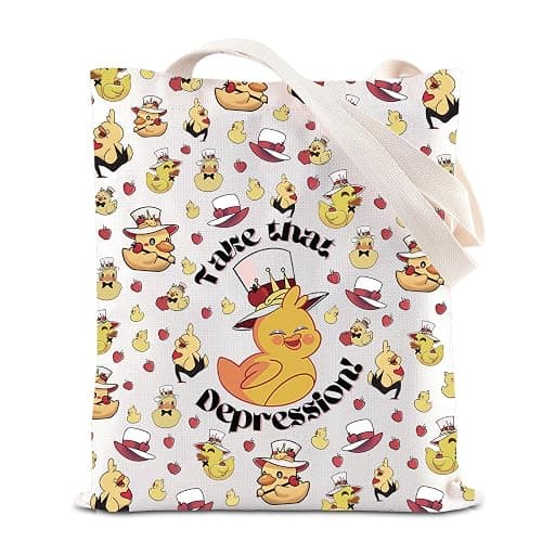 Cartoon Movie Merch Take That Depression Handbag Anime Shopping Bag Demon Ducky Tote Bag (Depression T) - Image 1