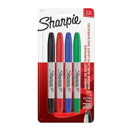Sharpie 32174PP Twin Tip Permanent Markers Fine and Ultra Fine Assorted Colors 4 Count - Image 1