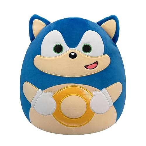 Squishmallows Original 14in “Sonic The Hedgehog” Sonic Holding Gold Rings Plush (Large) - Image 1