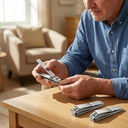 AVERZELLA 5-Pack Large Toenail Clippers Straight Edge, 3.15 inch Long Handled Non-Slip Toenail Clippers for Seniors Adults, Stainless Steel Big Toe Nail Clippers Bulk Set for Men Women (Silver) thumbnail 7