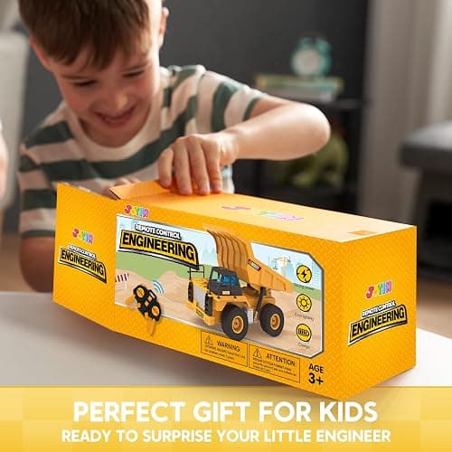 JOYIN Autocarro con Cassone Ribaltabile Telecomandato, Trattore RC da 2,4 GHz con Luci e Suoni, Macchinina per Veicoli da Cantiere da Ragazzi di 3 4 5 6 7 8 anni, regalo di Natale e Compleanno thumbnail 7