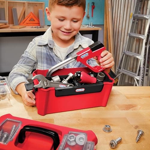 Little Tikes Creative Construction Tool Box Set with 9 Accessories, Pretend Play Construction Set, for Boys and Girls Ages 3+ Years thumbnail 2
