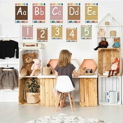Adduster Bulletin Board Letters - ABC Alphabet Poster Classroom Decor Set Preschool English Poster Kindergarten/Primary School Classroom Wall Decor Daycare/Homeschool Supplies 10inx5.5in thumbnail 8
