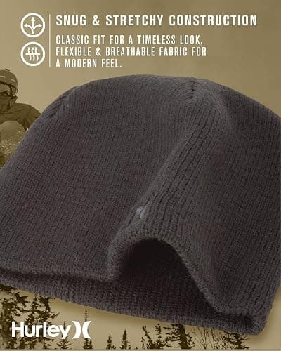 Hurley Men's Winter Hat - Classic Icon Beanie thumbnail 5