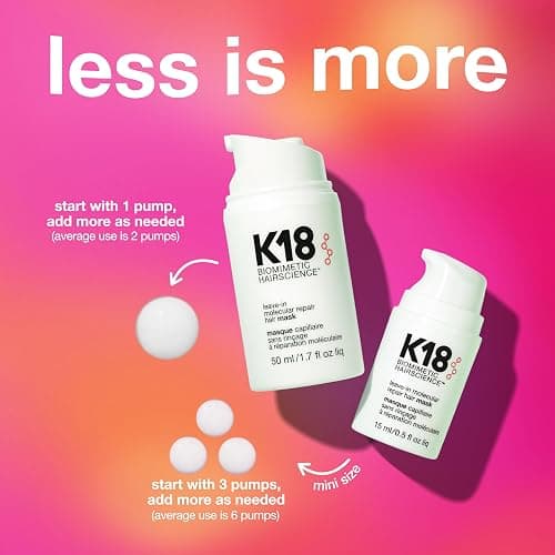 K18 Leave-In Molecular Repair Hair Mask, Patented, Lasting Repair For Dry, Frizzy, Damaged Hair, Reverse Damage In 4 Minutes From Bleach, Color, Chemical Services + Heat thumbnail 5
