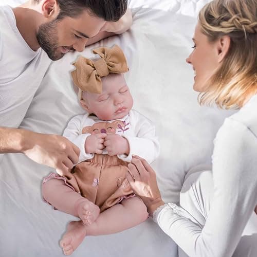 Milidool Lifelike Reborn Baby Dolls-20 inch Sleeping Realistic Newborn Baby Dolls, Soft Cloth Body with Feeding Toy for Kids Age 3 + thumbnail 9