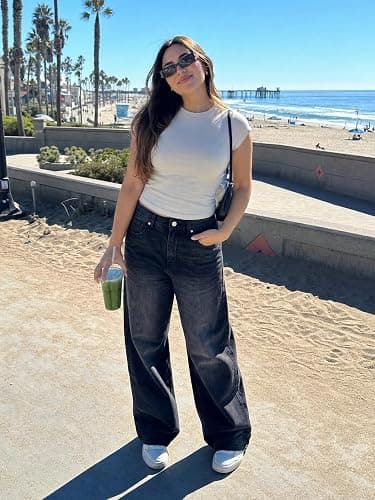 EMMIOL Baggy Jeans for Women High Waisted Womens Wide Leg Jeans Plus Size | Y2K Boyfriends Denim Pants, Casual Loose Wide Leg Jeans, Straight Leg, High Waist, 90s Vintage Baggy Pants with Pockets thumbnail 6