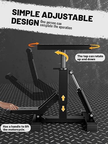 JFG RACING Motorcycle Dirt Bike Stand,1000Lbs Capacity Lift Jack Hoist Table Height Adjustable Lifting Stand Ideal for Dirtbike Pit Bike Repair&Maintainance,Dirt Bike Accessories-Black thumbnail 4