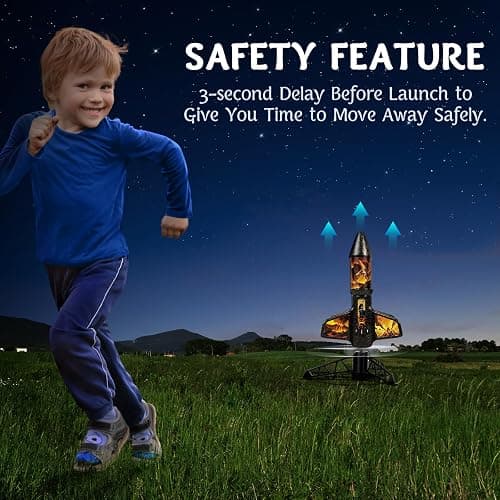 Rocket Launcher for Kids - 200 Ft of Flight Altitude, Model Rocket with Launch Set, Rockets Outdoor Toys with Safely Parachute, Easter Birthday Toys for Boys & Girls Ages 5 6 7 9 10 12 8-13 Years Old thumbnail 3
