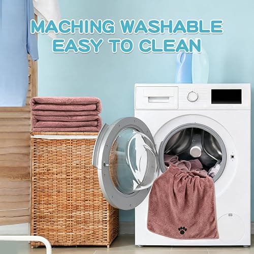 Microfiber Dog Towels 2 Pack, Perfect Shower & Bath Supplies for Dogs | 40'' X 23.6'', Super Absorbent and Soft, Pet Grooming Towel, Perfect for Pets of Different Sizes, Grey + Brown thumbnail 6