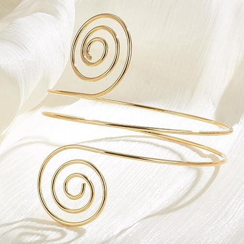 FEYIR 7 Pcs Arm Cuff Jewelry for Women Upper Arm Cuff Bangle Band Armlet Adjustable Arm Cuff Bracelet thumbnail 6