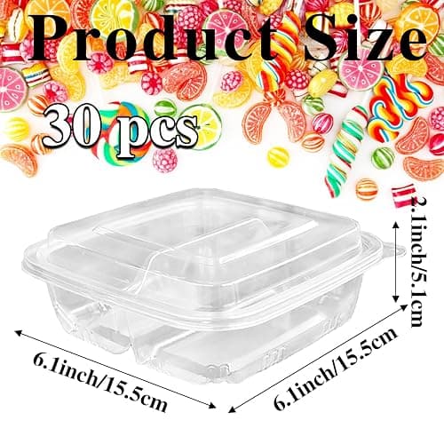 Haawooky 30 Pack Bento Snack Containers,2 compartments Lunchable Containers with Lids,Divided Food Containers for School, Work and Travel thumbnail 3