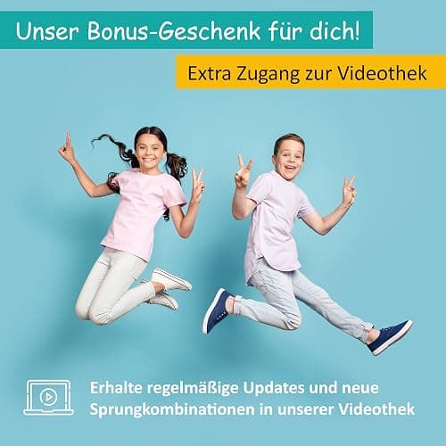 GLÜCKSWOLKE Gummitwist + Buch mit 25 Spiele - Indoor & Outdoor Spielzeug für Kinder ab 6, 7, 8, 9, 10 Jahre I Gummi Twist - Kinderspiele für Einschulung in Schultüte I Geschenke für Mädchen & Junge thumbnail 3