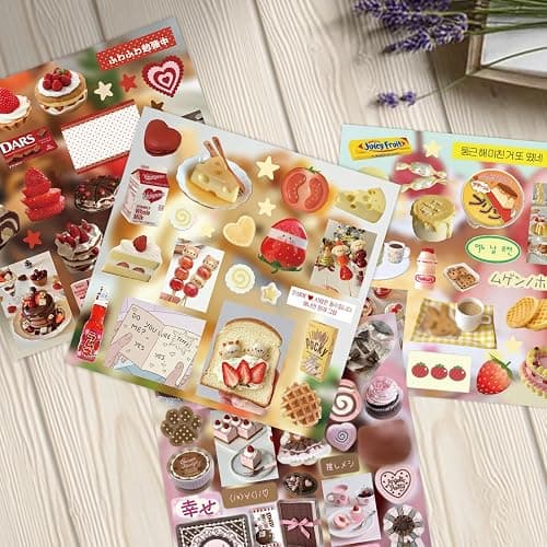 ZHIJIANHZ Kawaii Food Sticker Book Japanese Manga Style, 30 Pages of Cute Stickers for Scrapbooking Journal and Diaries, 4.9 x 4.9 Inch Adhesive Stickers thumbnail 2