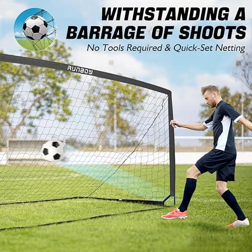 RUNBOW Portable Soccer Net for Backyard, Foldable Soccer Goal for Kids and Adults Outdoor Training Practice Equipments with Carry Bag for Christmas Day Gifts thumbnail 7