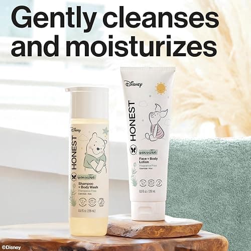 The Honest Company 2-in-1 Cleansing Shampoo and Body Wash, Face Lotion Bundle, Disney Design, Gentle for Baby, Dermatologist Tested, Sensitive Fragrance-Free, 18.5 fl oz thumbnail 3