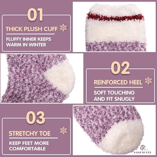 Womens Fuzzy Socks Fluffy Slipper Winter Warm Thick Plush Fleece Sleep Soft Home Socks thumbnail 6