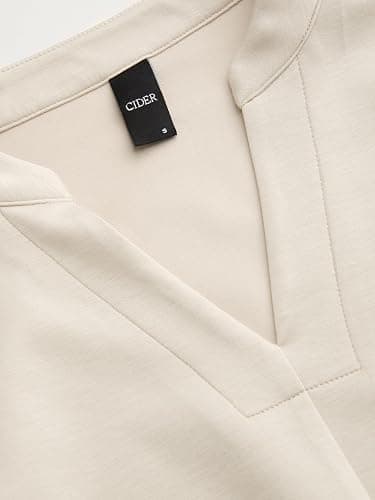 CIDER Womens V Neck Long Sleeve Crop Top Going Out Casual Loose Fit Sweatshirt Pullover thumbnail 3