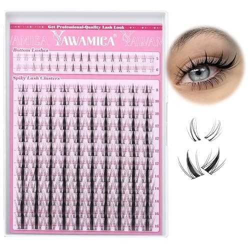 Yawamica Fairy Lash Clusters DIY Eyelash Extensions Manga Eyelash Clusters C Curly Spiky Anime Lashes Wispy Individual Lashes 8-16mm with 5-6mm Bottom Lashes Clusters for Manga Lash look (Fairy) - Image 1