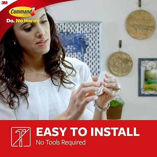 Command Medium Utility Hooks, 20 Hooks and 24 Command Strips, Damage Free Hanging Wall Hooks with Adhesive Strips, No Tools Adhesive Hooks for Hanging, Organization and Storage, Holds up to 3 lb - 20 Hooks thumbnail 4