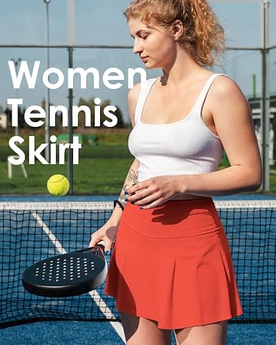 Women Tennis Workout Skorts High Waisted Athletic Skirts with Inner Shorts Pockets, Lightweight Golf Running Skirt thumbnail 7