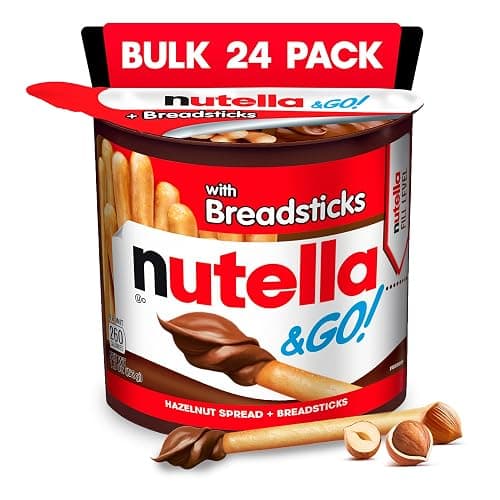 Nutella & GO! Chocolate Hazelnut Spread with Cocoa + Breadsticks, 24 Bulk Snack Packs, 1.8 oz Each - Image 1
