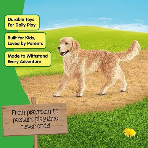 schleich Farm World - 3” Female Golden Retriever Figurine - Realistic Barnyard Dog Figure for Screen-Free Play - Farm Animal Educational Toy for Toddlers - Boys and Girls Ages 3+ | 16395 thumbnail 6