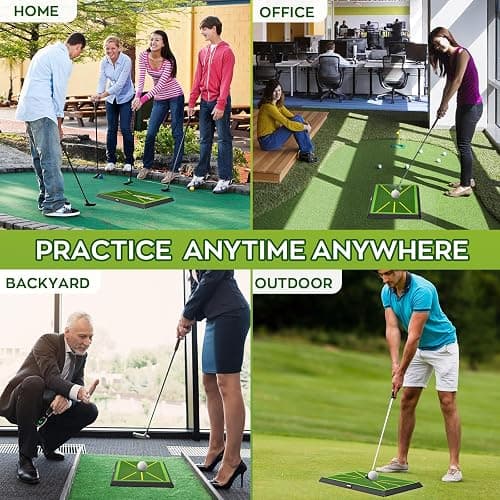 IMAYCC Golf Mat 2Pics Replaceable Hitting Practice Mat with Antislip Rubber Base for Analysing Swing Path Training Indoor Outdoor,Nice Gift for Golf Beginners,Adults and Children thumbnail 7