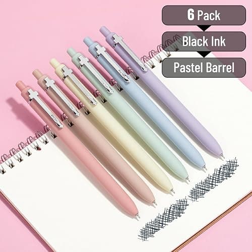Mr. Pen- Bible Journaling Pens, 6 Pack, Black Ink, Retractable Gel Pens 0.5 mm, Soft Pastel Barrels with Silver Cross Clip, Smooth Writing for Bible Study, Journaling, Planning & Gifts for Women thumbnail 3